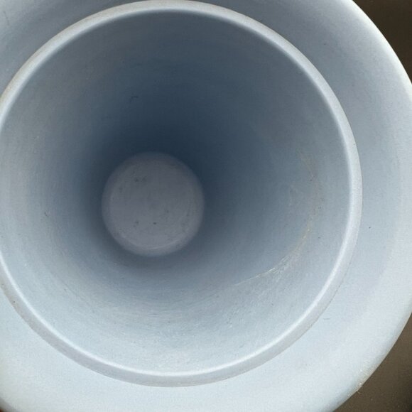 Wedgwood Classic Matte Blue Jasperware Vase ~6 3/4 x 6 in - Picture 12 of 14